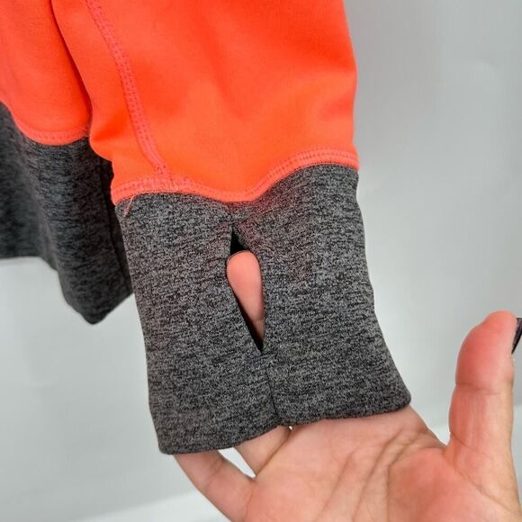 Nike Therma-Fit Orange Purple Hoodie Sweatshirt Womens Size Medium Thumbholes - Picture 6 of 9